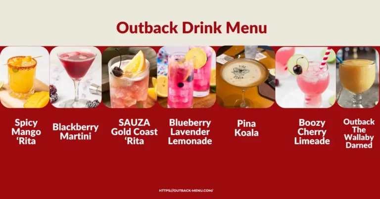 Outback Drink Menu with Prices